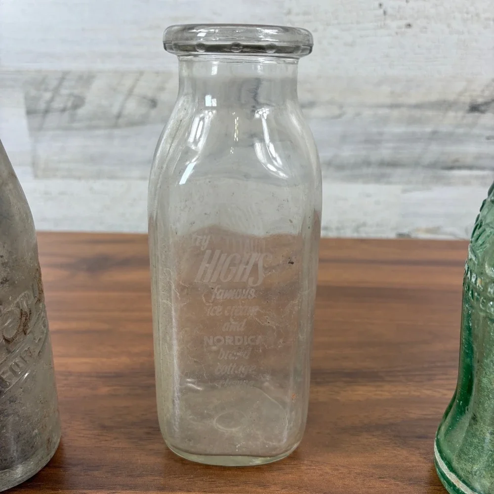 Antique Bottles Aqua, Coca Cola Glass, Dr. Pepper Late 1800's - 1930's  Lot Of 6